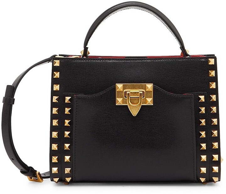 Valentino Garavani Small Alcove Rockstud Leather Top Handle Bag ShopStyle