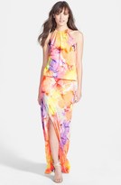 Thumbnail for your product : Young Fabulous & Broke Young, Fabulous & Broke 'Kassandra' Neon Tie Dye Halter Maxi Dress