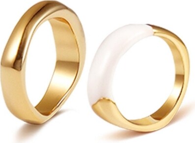 Retro Chic Time Ripples Ring - White gold