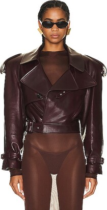 Womens Burgundy Leather Jacket | ShopStyle