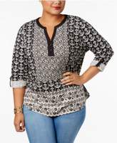 Thumbnail for your product : Style&Co. Style & Co Plus Size Mixed-Print Top, Created for Macy's