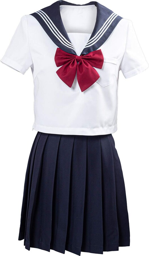 nobranded Women's Japanese School Uniform Short Sleeve Sailor Costume Adult Schoolgirl  Dress Pleated Skirt JK Uniform Outfit - ShopStyle