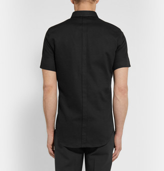 Calvin Klein Collection Carbon Short-Sleeved Cotton-Mesh Shirt