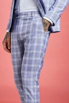 Thumbnail for your product : boohoo Pale Check Skinny Fit Cropped Trouser