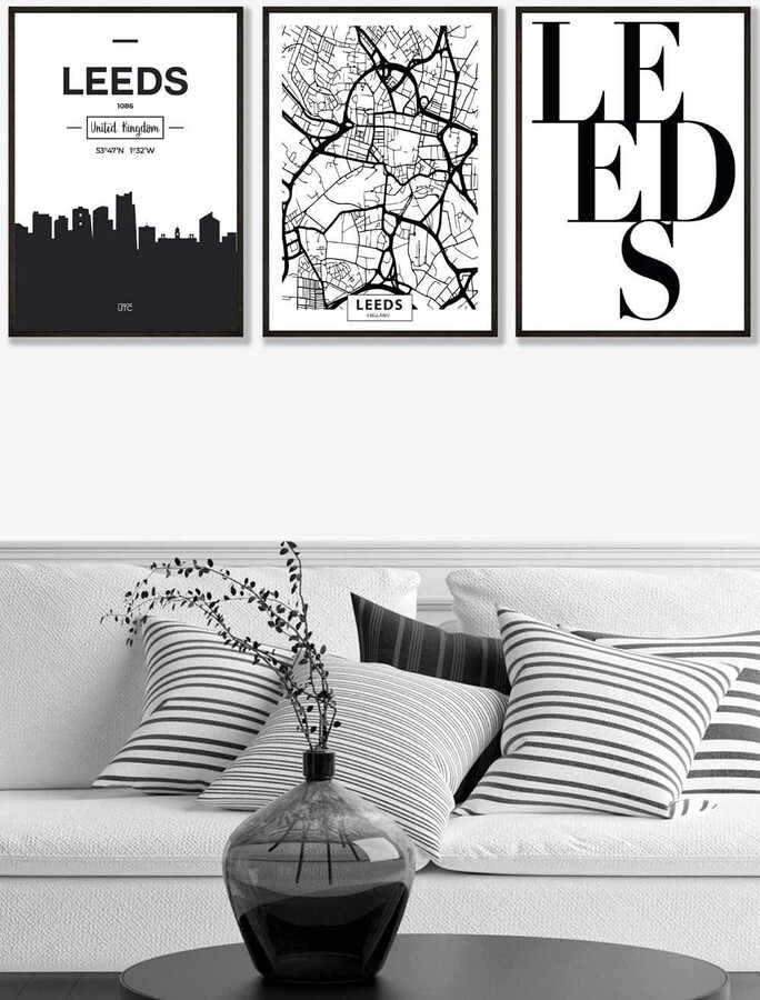 ARTZE LEEDS Skyline Street Map City Prints Framed Wall Art Large ShopStyle
