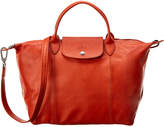 Thumbnail for your product : Longchamp Le Pliage Cuir Medium Leather Short Handle Tote
