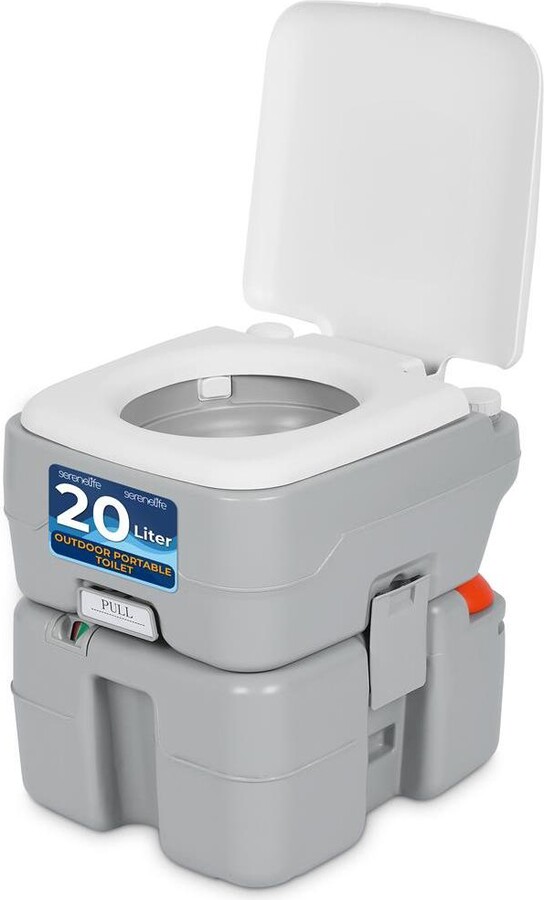 SereneLife 20-Liter Outdoor Portable Toilet with Detachable Waste Tank