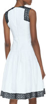 Thumbnail for your product : Carmen Marc Valvo Sleeveless Contrast Day Dress, White/Black