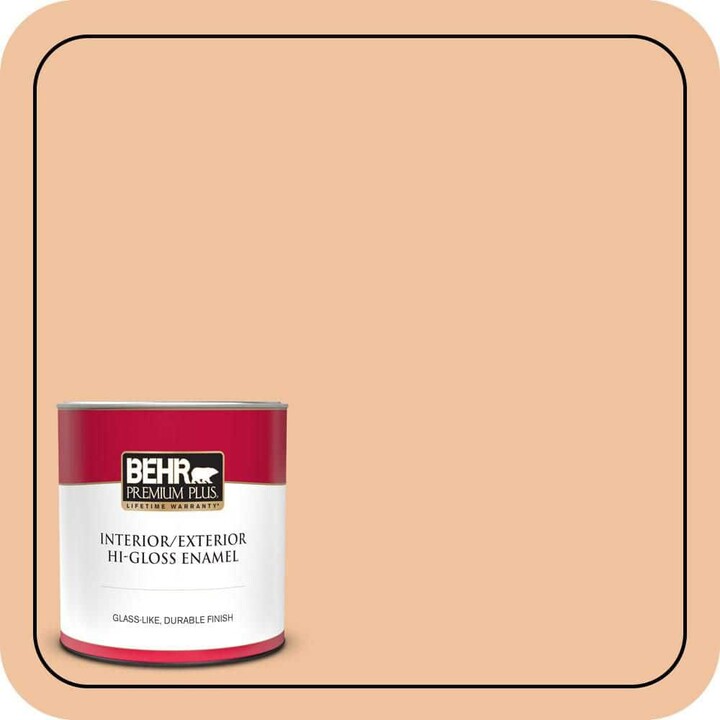 BEHR PREMIUM PLUS 1 qt. #M220-3 Carving Party Hi-Gloss Enamel Interior/Exterior Paint & Primer