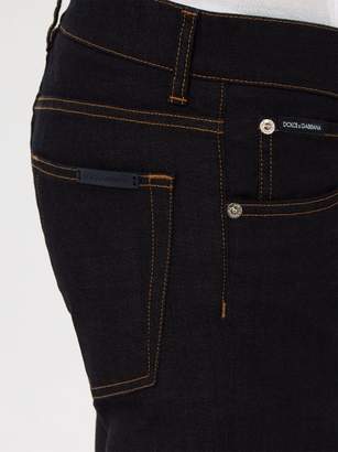 Dolce & Gabbana Raw Denim Skinny Fit Jeans - Mens - Navy