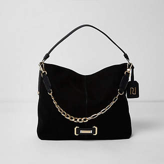 River Island Womens Black chain front underarm slouch bag