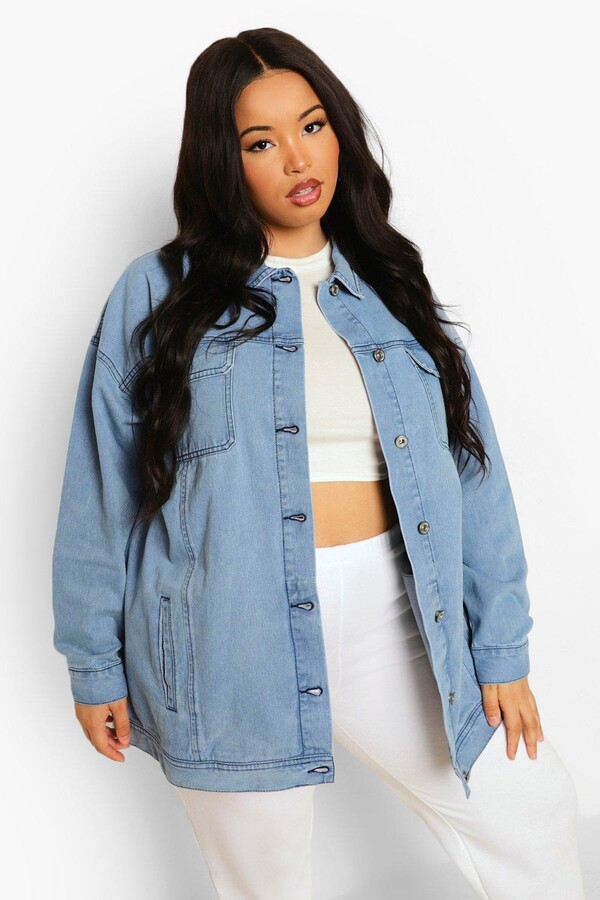 longline denim jacket size 18