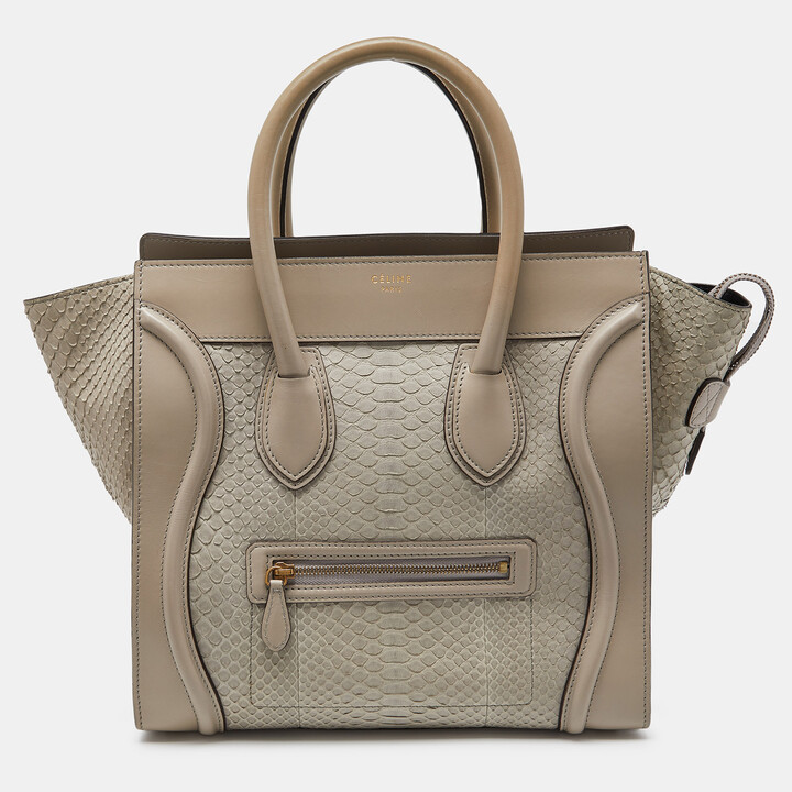Celine Vertical Cabas Tote Canvas with Leather Mini - ShopStyle