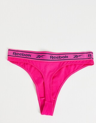 Reebok pansy 3 pack thongs in berry pink and navy - ShopStyle