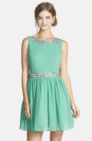 Thumbnail for your product : Way-In Embellished Skater Dress (Juniors)