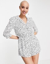 Thumbnail for your product : Gilli animal print playsuit in white