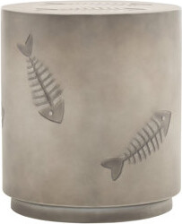 Breakwater Bay 16'' Magnesium Oxide Side Table - Fish  Elegant & Practical No Assembly 18'' Height In Pattern Grey Home Piece Weather