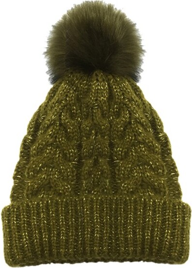 Charles Albert CharlesAlbertGirl'sPomBeanies-KidsWinterHatinOlive