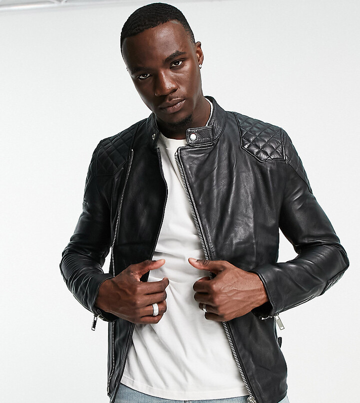 World of Leather Moto Style Lambskin Quilted Leather Jacket Biker