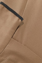 Thumbnail for your product : Brunello Cucinelli Bead-embellished cotton-blend sateen slim-leg pants