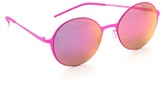 Thumbnail for your product : Italia Independent Round Thin Metal Sunglasses