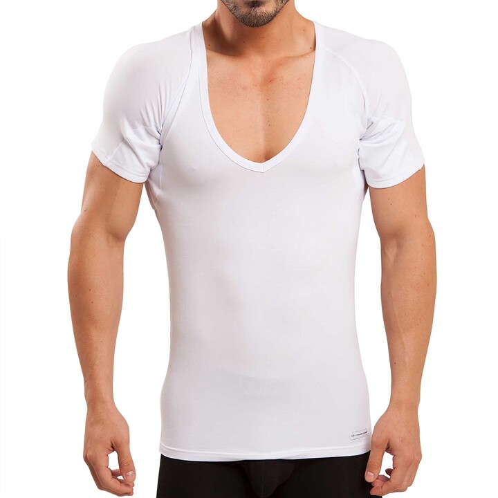Ejis Sweat Defense Undershirt Deep V Neck Underarm Sweat Proof