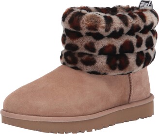UGG Women's Fluff Mini Quilted Leopard Fashion Boot - ShopStyle