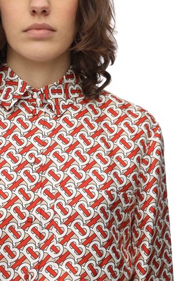 Burberry Monogram Printed Silk Twill Shirt
