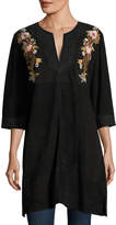 Thumbnail for your product : Johnny Was Esmerelda Suede Kaftan Tunic W/ Embroidery , Petite