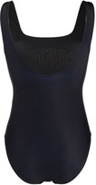 Thumbnail for your product : Ganni logo Smiley-print swimsuit