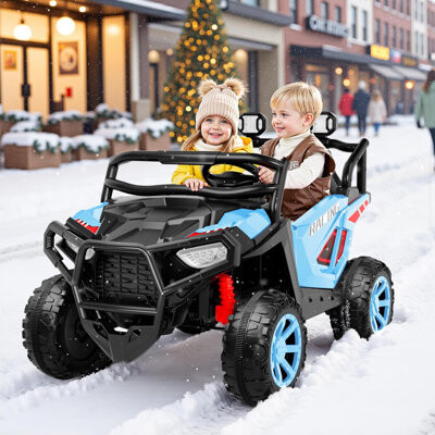 Homdox 24 Volt Ride On Toys, 2-Seater Ride On Cars With Remote Control, 2X200W Utv With Bluetooth, Mp3, Seat Belts, Volume Adjustment, Suspension