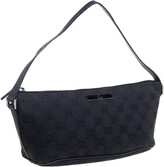 Thumbnail for your product : Gucci Black GG Canvas And Leather Boat Pochette Bag