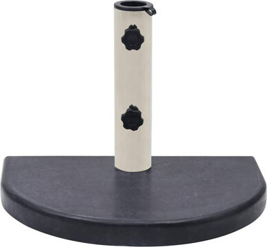 Latitude Run Black Granite Umbrella Base Stainless Steel Tube Compact Outdoor Patio Umbrella Stand