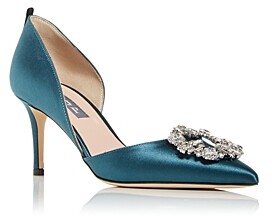 Teal satin heels Clearance