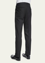 Thumbnail for your product : Tom Ford O'Connor Base Flat-Front Sharkskin Trousers, Black