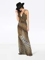 Thumbnail for your product : Saint Laurent sleeveless V-neck sheer leopard print dress