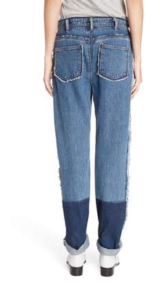 Acne Studios Mirja Frayed High Waist Straight Leg Jeans