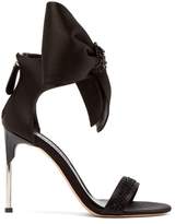 Thumbnail for your product : Alexander McQueen Bow-trim Satin Stiletto Sandals - Womens - Black