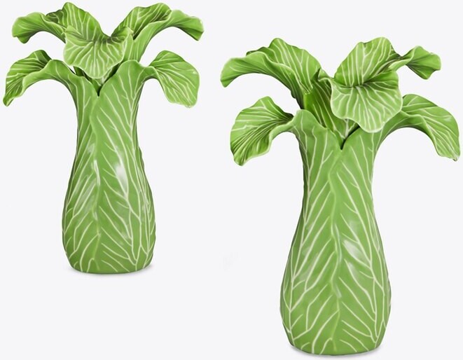 Lettuce Ware Candlestick, Set of 2