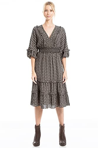 max studio black and white dress