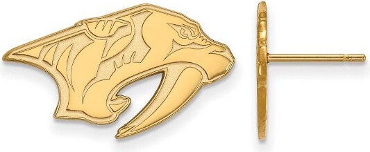 Black Bow Jewelry Co. BlackBowJewelry14kYellowGoldPlatedSterlingSilverNashvillePredatorsNHLStudEarrings