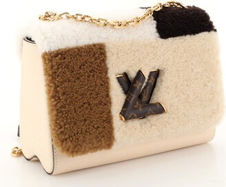 Louis Vuitton Twist Handbag Teddy Fleece with Epi Leather MM Black 187058391