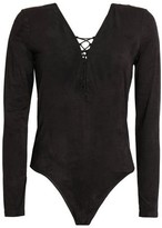 T By Alexander Wang Lace-Up Stretch-Jersey Bodysuit