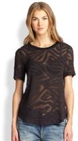Thumbnail for your product : Rebecca Taylor Tiger-Print Burnout Tee