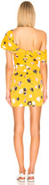Thumbnail for your product : Self-Portrait for FWRD Off Shoulder Printed Mini Dress in Yellow | FWRD