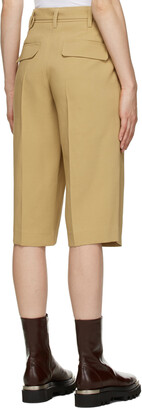 System Beige Belted Pleated Shorts