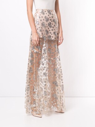 macgraw Dorothea floral sequined embroidered skirt