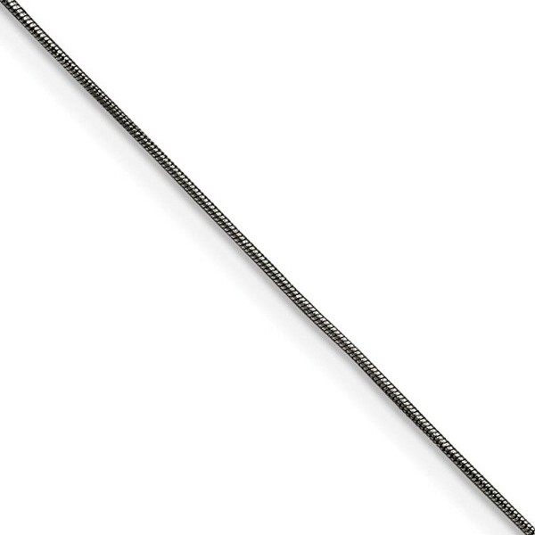 Black Bow Jewelry Co. BlackBowJewelry0.9mmStainlessSteelPolishedSnakeChainNecklace16Inch