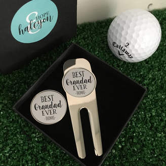 Hope and Halcyon Personalised 'Best Grandad Ever' Golf Tool Marker Set