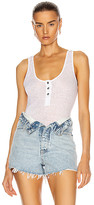 Thumbnail for your product : The Range Henley Linen Rib Tank in White